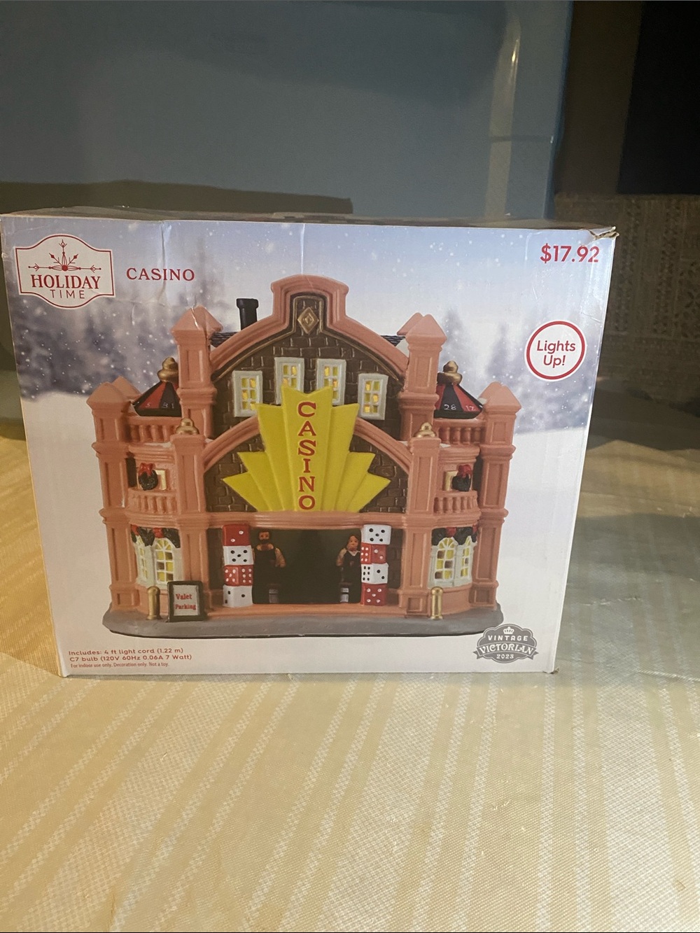 Holiday Time Casino Decorative Building - Brown and Yellow Marquee